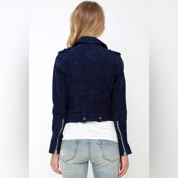 BLANK NYC Navy Suede Jacket - Picture 3 of 7